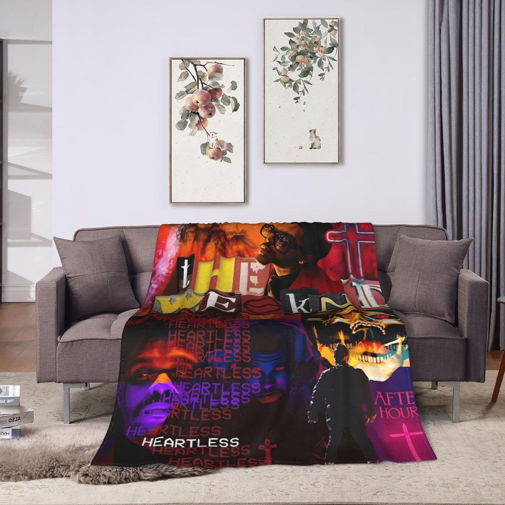 The Weeknd Pop Singer Blanket Velvet Summer Portable Super Soft Throw Blanket for Bedding Couch Bedding Throws