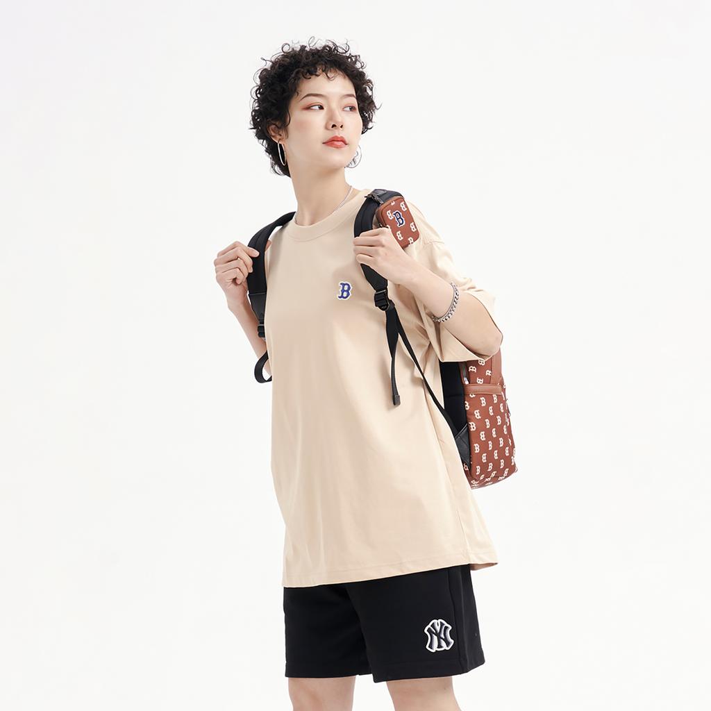 New MLB Set in Sleeve T Shirt Unisex Sandy Brown 3ATSB0233-43SAL