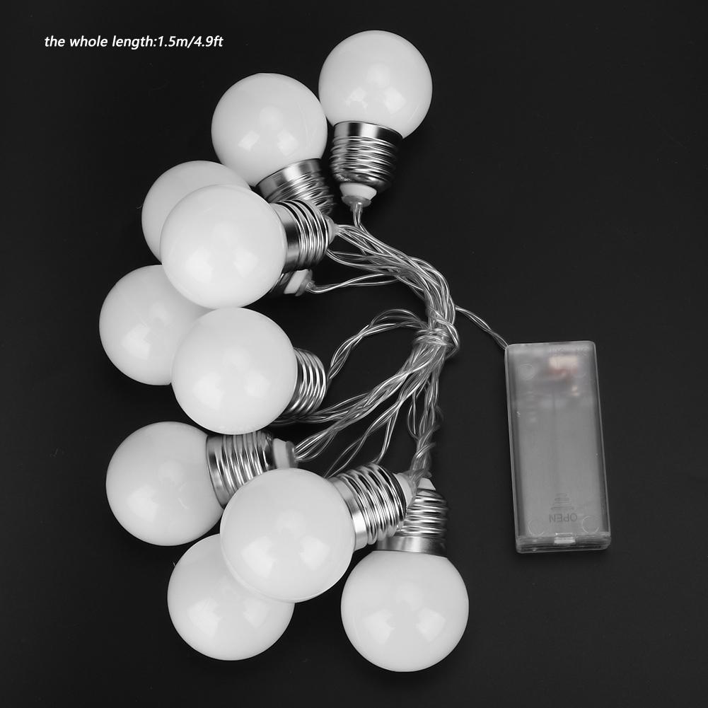 1.5m 10LED Milk White Bulb String Lights Decoration Lamp for House Courtyard Christmas Festival