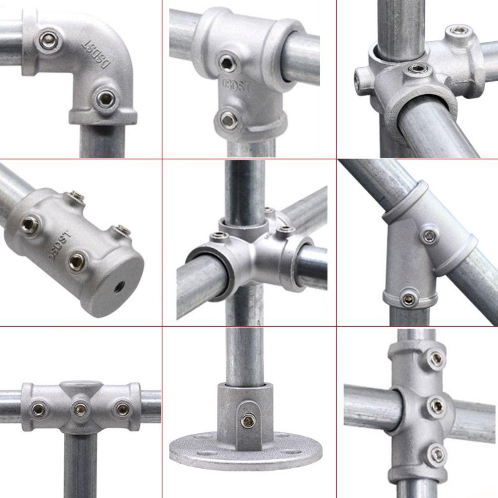 Aluminum Alloy Steel Frame Fasteners 1\2''/3\4" Circular Pipe Connector Steel Tube Shelf