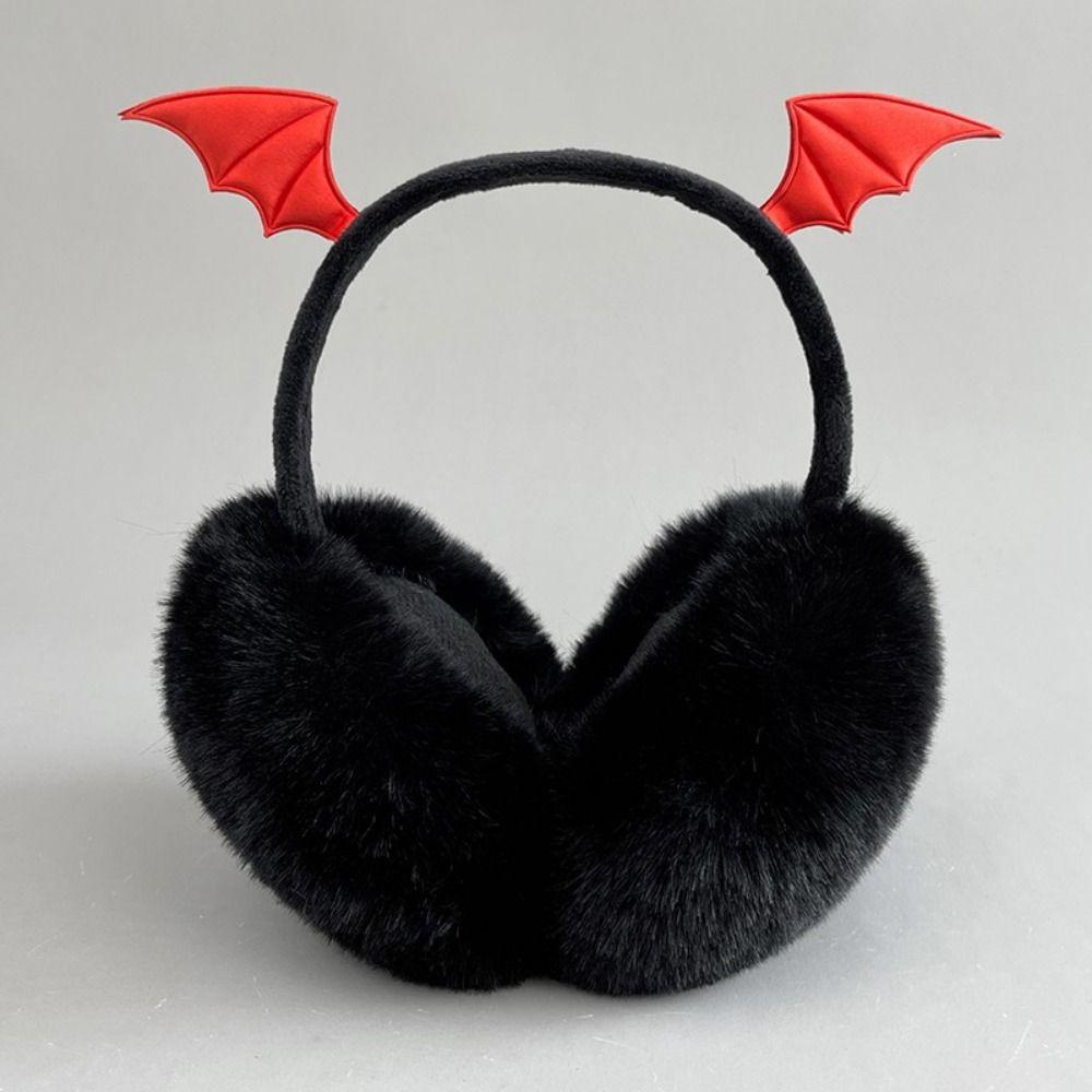 Bat Wing Faux Fur Ear Warmers Gothic Halloween Cosplay Ear Muffs Cosplay Event