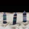 50-60mm Jewelry Quartz Colorful Stone Gemstone Point Healing Natural Fluorite Crystal Wand