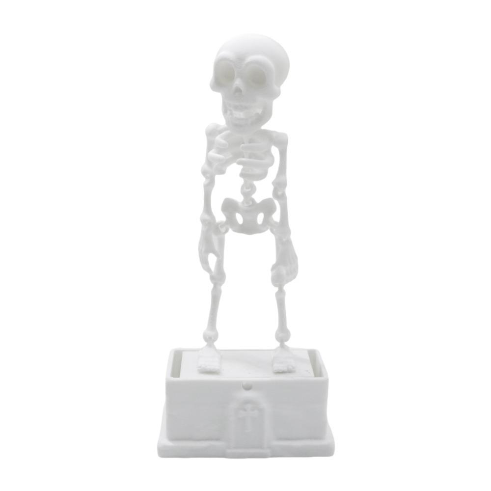 1D Printed Dancing Skeleton Aquarium Bubbler Plastic Air Driven Fish Tank Dance Skull Ornament with Air Tube Gothic