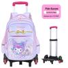 Large Trolley Backpack for Girls Grades 2-4-6, Ages 7-12, with Double Shoulder Straps