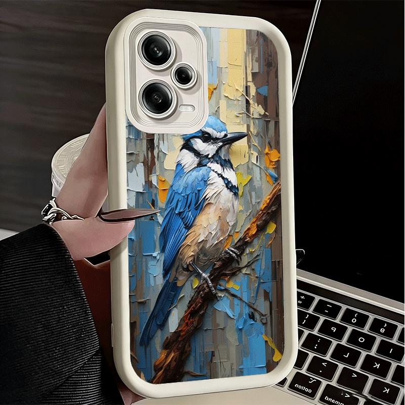 Bird Oil Painting Style Soft Phone Case for Xiaomi Poco X7 X6 X5 Pro X4 Gt X3 F7 Ultra M8 M7 Redmi 15C 15 14C 13 13C 12 12C 10 1
