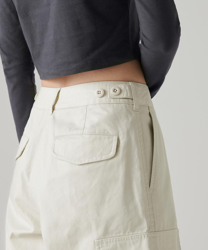 MUSINSA STANDARD WOMAN Женские широкие брюки-карго [Кремовый]