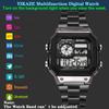 Men's Digital Watch Stainless Steel Strap Sport Watches Men Military Clock LED Sport Wristwatch