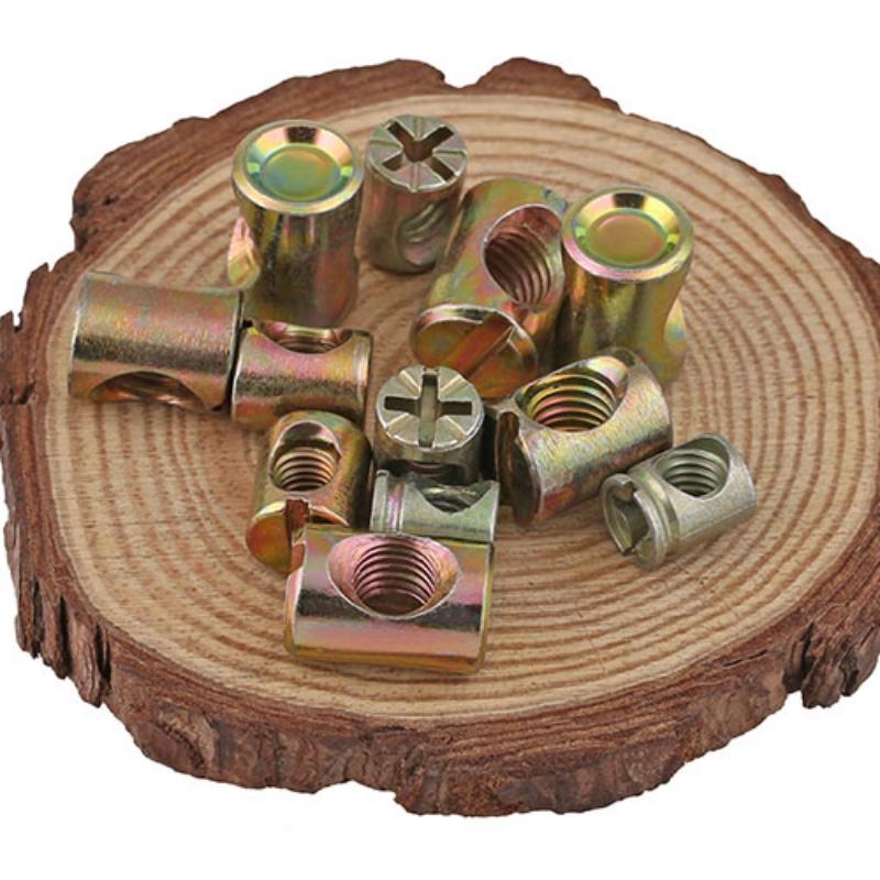 M6 M8 Болты-бочонки Болты Поперечный дюбель Шлицевая вставная гайка Гайка с горизонтальным отверстием Для кроватей стульев мебели