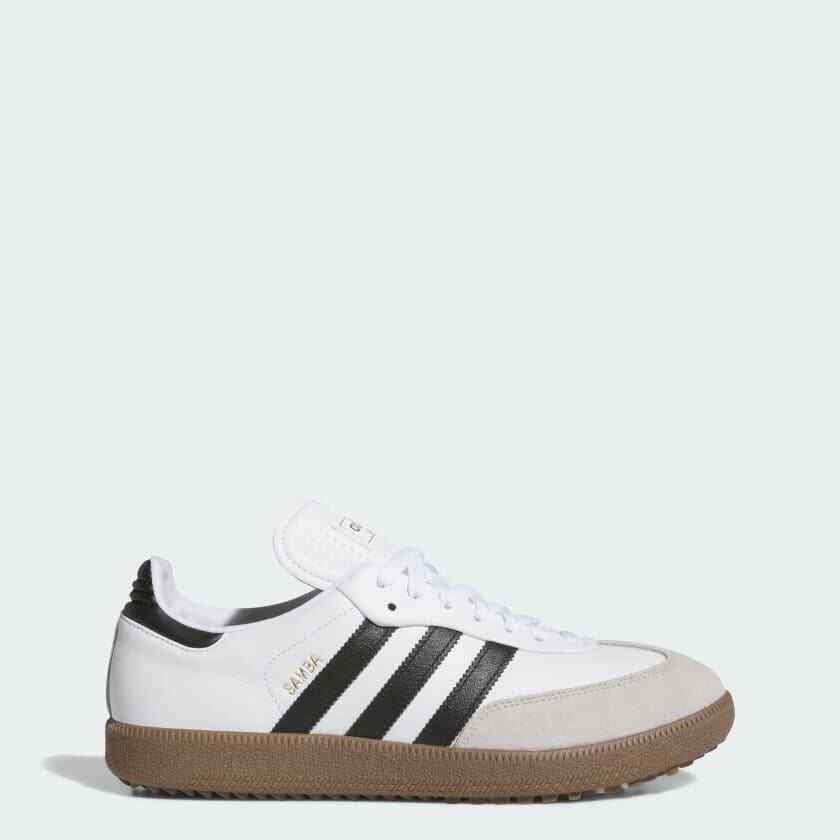 JH6149 adidas Samba Golf Полнозернистая кожа Облачно-белый Основной черный Резиновая подошва (Мужской)