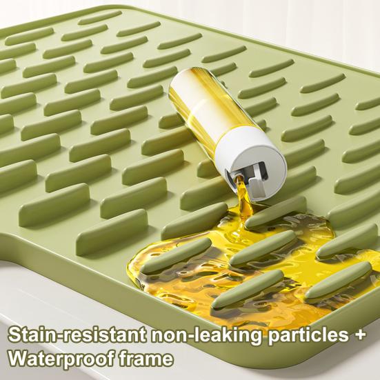 Коврик для сушки посуды Термостойкий силиконовый кухонный коврик для сушки Нескользящий коврик для кухонной столешницы Предотвращает скопление воды для горячих кастрюль сковородок Приготовление еды