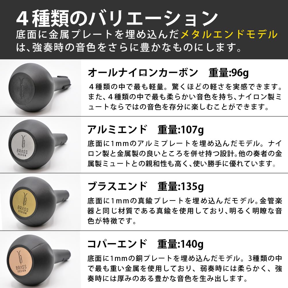 Сурдина для тромбона Прямая сурдина для тенор-тромбона в легком духовом инструменте BRASS DESIGN Нейлон Бас/Тенор [Новинка 2024] (Все из углерода)
