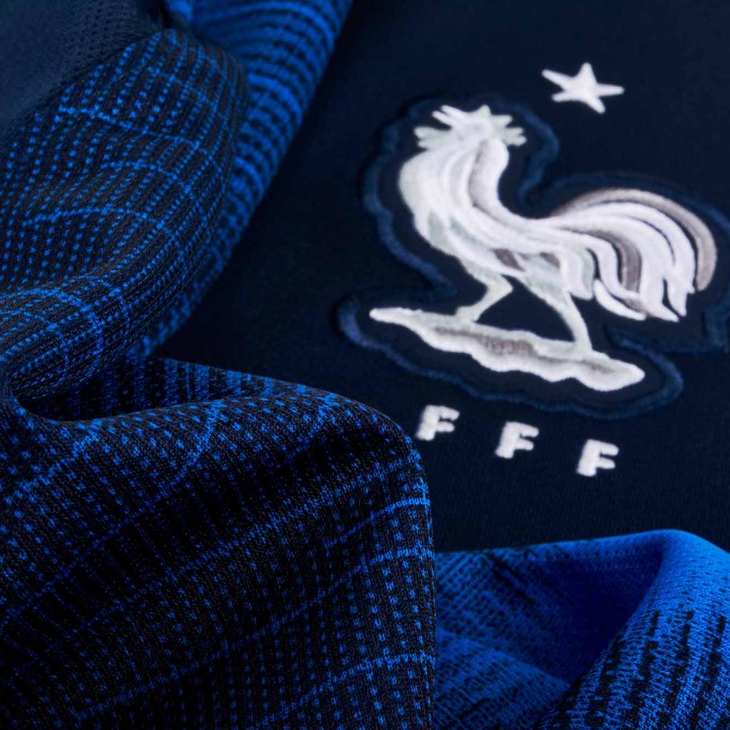 Nike Чемпионат мира по футболу 2018 года, сборная Франции, домашний стадион, футболка с логотипом и v-образным вырезом, мужские топы, темно-синий 893872-451