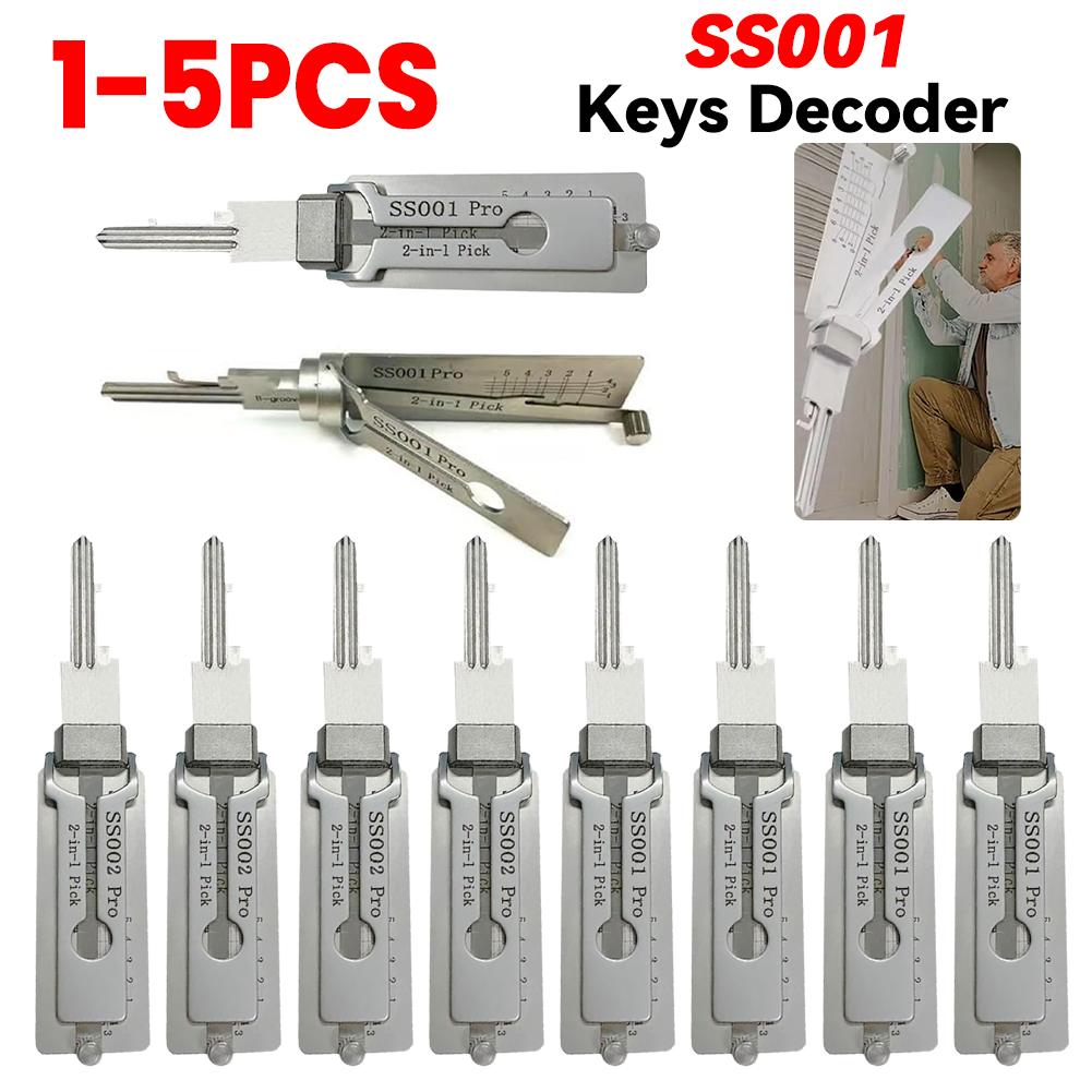 2-в-1 Нержавеющая сталь Декодер ключей Портативный Прецизионный Крючок И Отмычка Ручной Инструмент Набор для Извлечения O-образных колец Инструменты для Декодирования Замков Ремонтные Инструменты