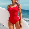 Womens One Piece Swimsuits Sexy U Neck Solid Color Monokini Push Up Bathing Suits