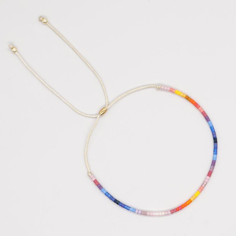Colorful Boho Handmade Beaded Bracelets Seed Bead Stackable Strand Friendship Bracelet Summer Beach Vacation Jewelry Gift