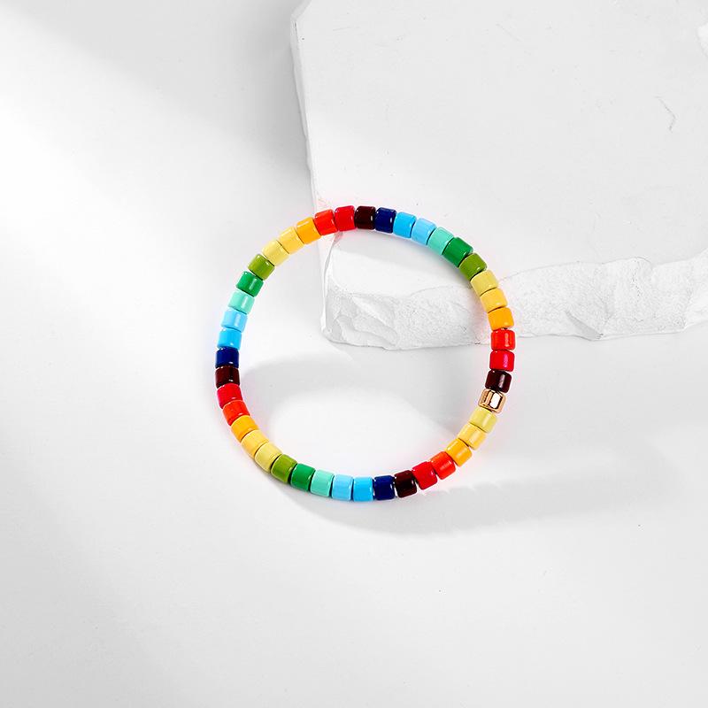 Bohemian Enamel Rainbow Beaded Candy Bracelet