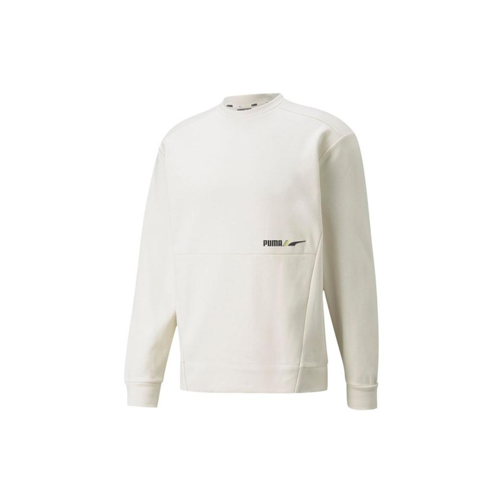 Puma Winterized Crew Logo Fleece-Lined Sport Knit Sweater Men Sweater Ivory 846545-73