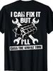 Funny Mechanic T-Shirt - I Can Fix It But I'll Cuss The Whole Time V8 Engine Graphic Tee, Loose Fit