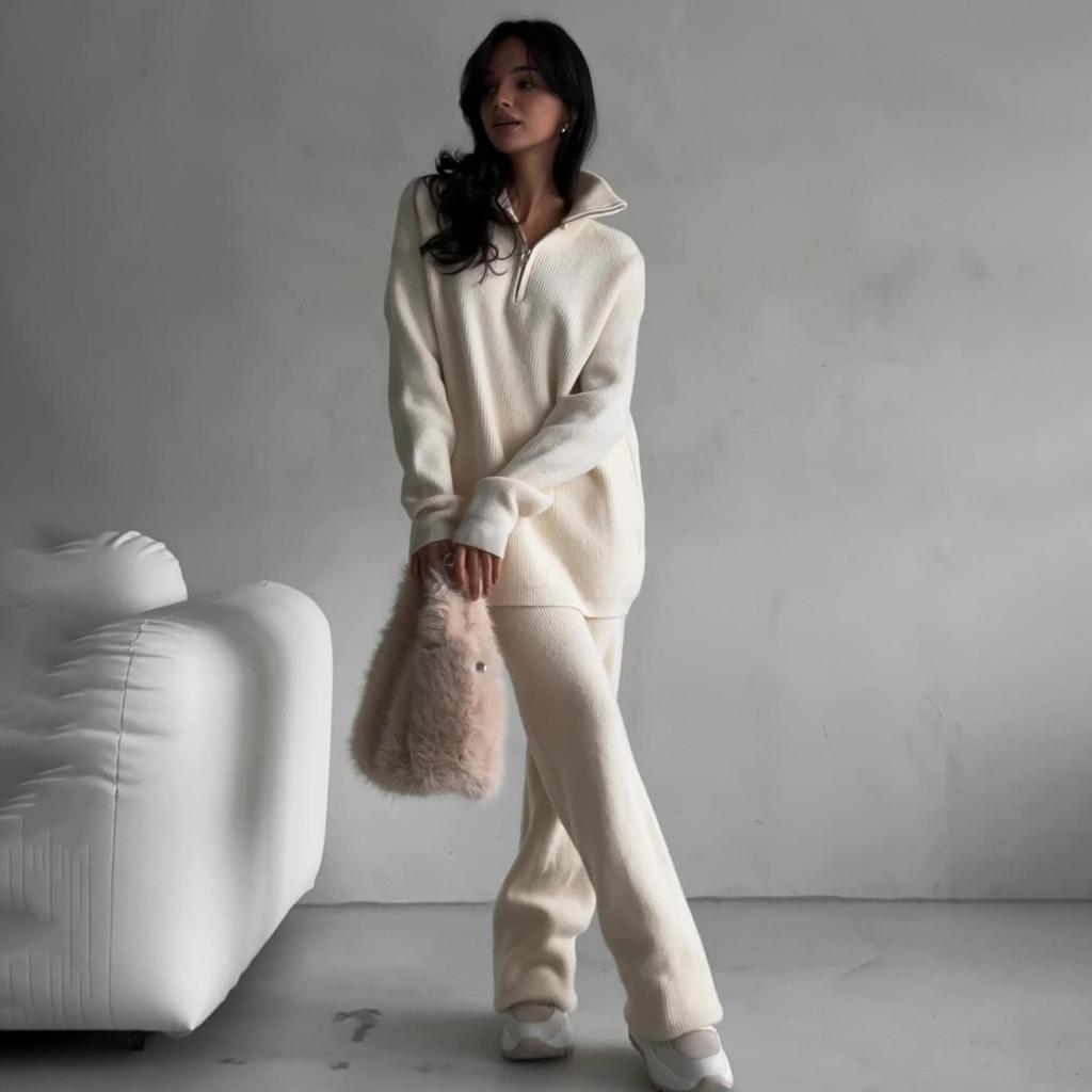 Женский однотонный костюм с капюшоном и длинным рукавом, свободный топ, широкие брюки, осень-зима