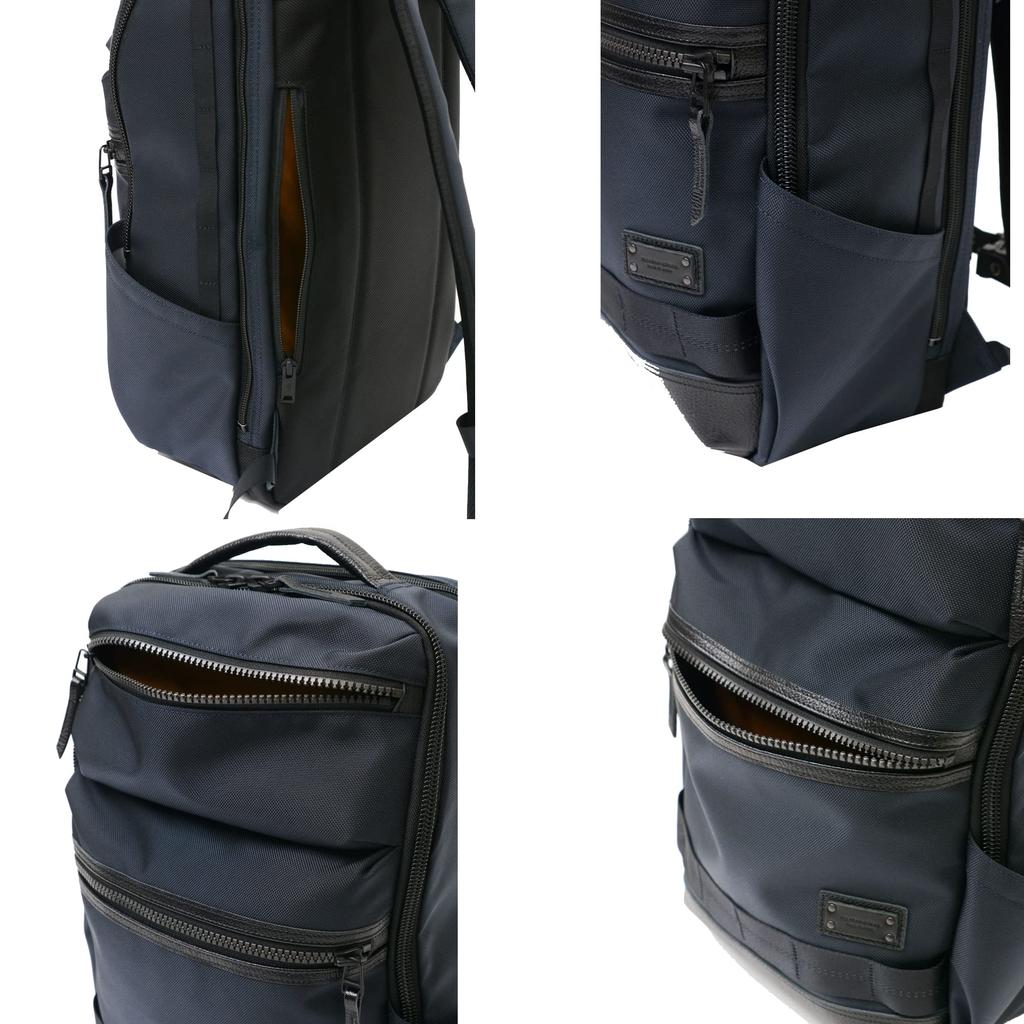 [master-piece] rise ver.2 backpack No.02261-v2 PC compatible 2-layer strap adopted (MASTERTEX-09CORDURA Ballisticsteer leather), navy (navy)