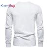 Cozy Up Мужская мода повседневная передняя планка базовые футболки Henley с длинными рукавами