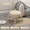 360 Rotating Low Stool with Wheels PU Leather Low Stool Home Pulley Low Stool Sofa Stool Small Chair for Nail Salon Pedicure SPA