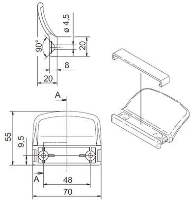 Balcony Latch with Window Door Handle Anthracite
