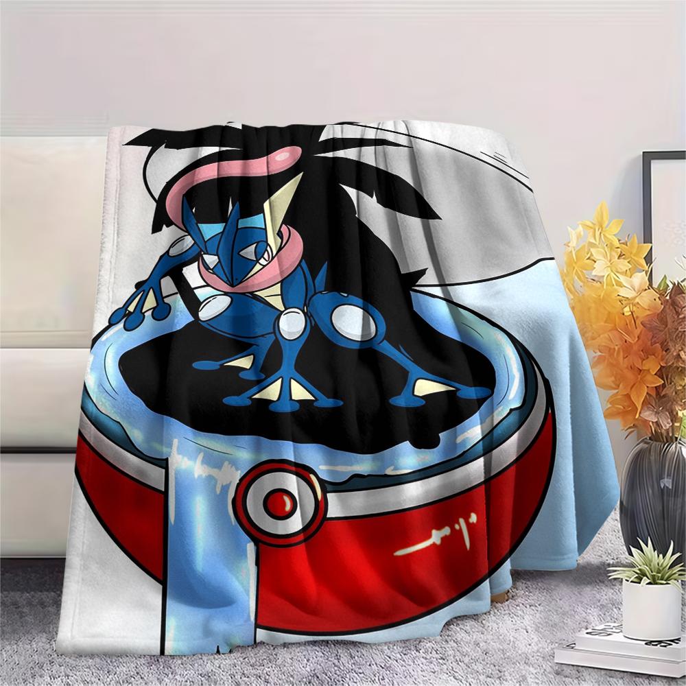 Cartoon Pokémon pattern Flannel Blanket, High quality Comfortable for All Seasons, Home Decor, Warmth and Comfort, Perfect for Gifts.