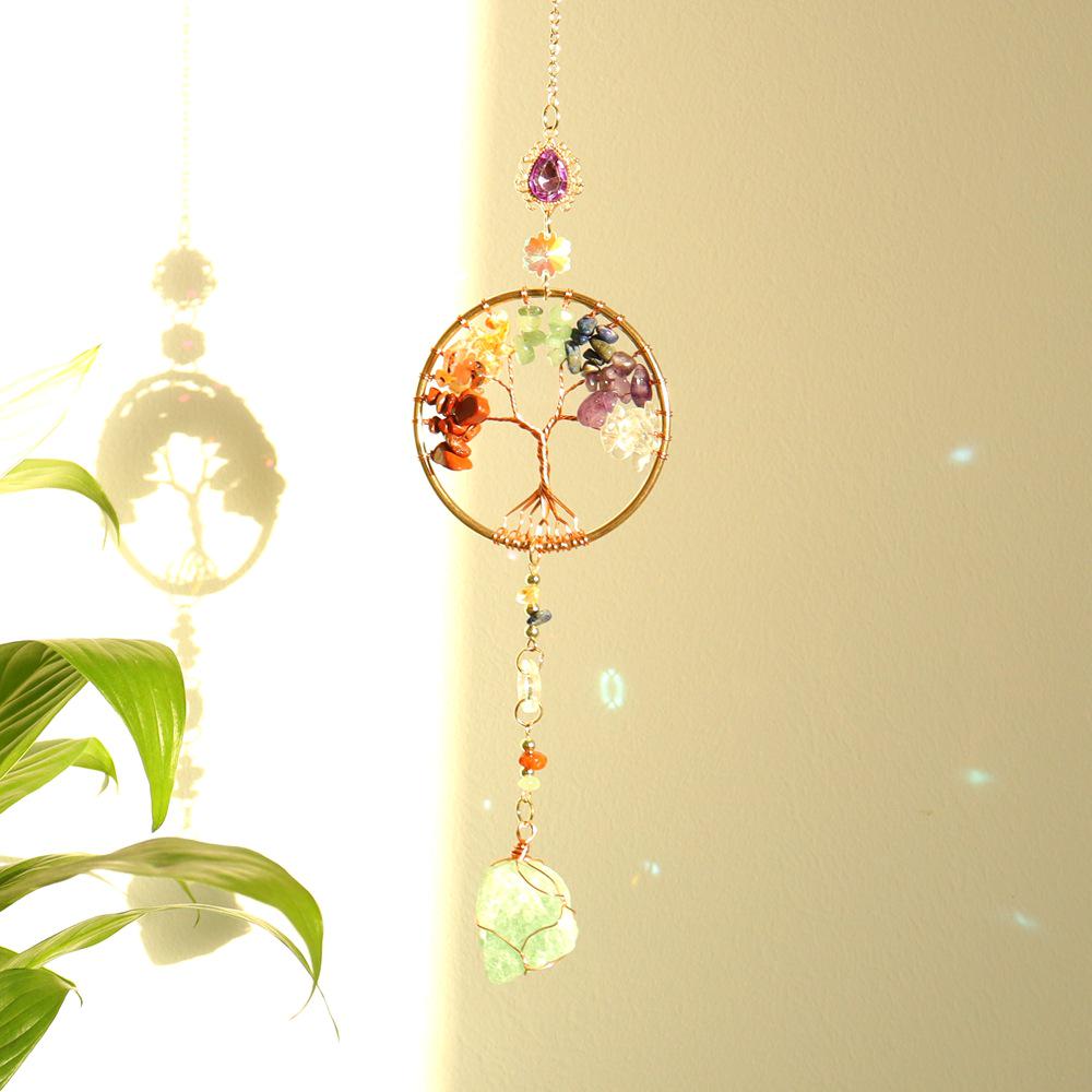 Amethyst Life Tree Dream Catcher Car Ornament Wind Chime T133