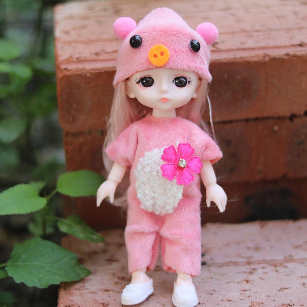 112 Bjd Bjd С Одеждой С Одеждой 13 Подвижных Суставов Мини Девочка С Одеждой С Обувью Голубые Глаза Подвижные Суставы Мини Девочка