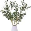 39 Inch Artificial Olive Branch Greenery Stems Fake Plants with 222 Leaves for Vase Faux Olive Branches Home Decor Indoor 2PCS