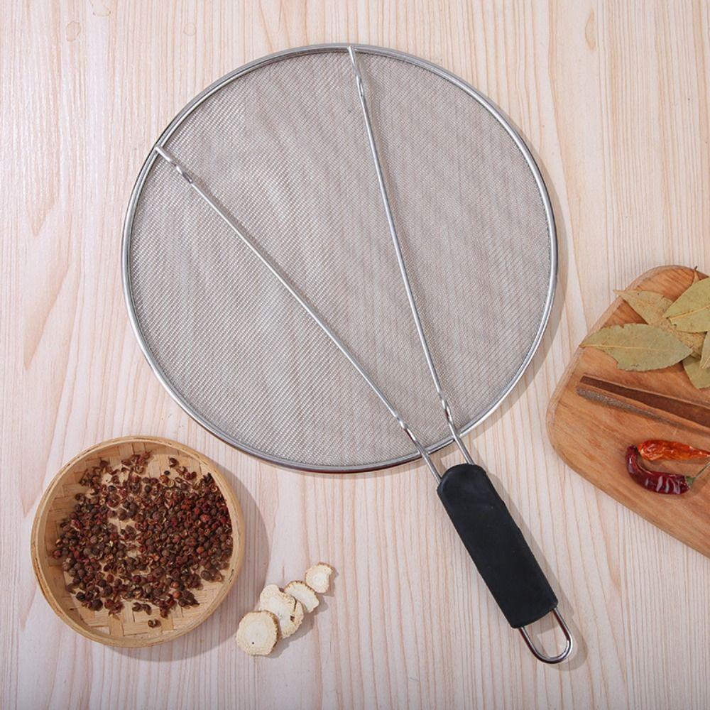 Сетка для защиты от разбрызгивания жира из нержавеющей стали, защитный экран для сковороды, прочная крышка от брызг