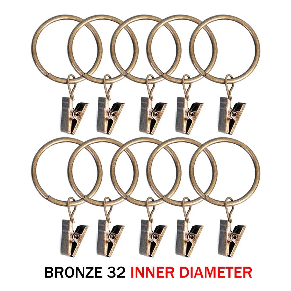 10 шт., зажимы для штор, металлические декоративные, нержавеющие, для штор, занавесок, подвесных колец, крючков для одежды, вешалок