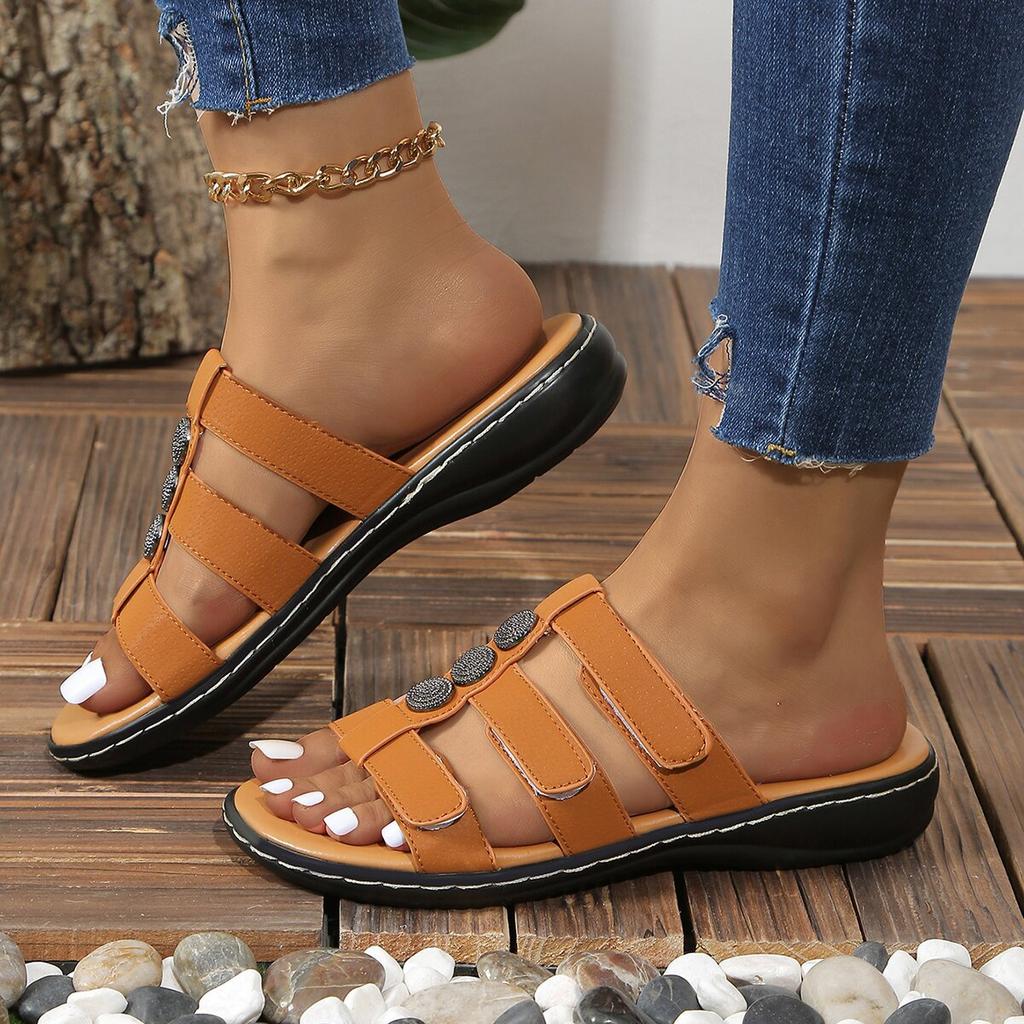 Европейские и американские модные тапочки большого размера с плоским дном, классные тапочки с полыми дышащими пятнами, женские пляжные тапочки