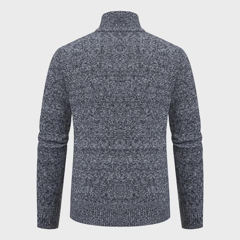 Men's Trendy Knitted Stand-Up Collar Sweater Cardigan - Autumn/Winter Warmth