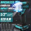 22800mAh 588VF 1/2 Inch Brushless Cordless Electric Impact Wrench Power Tools Compatible For Makita Rechargeable Battery
