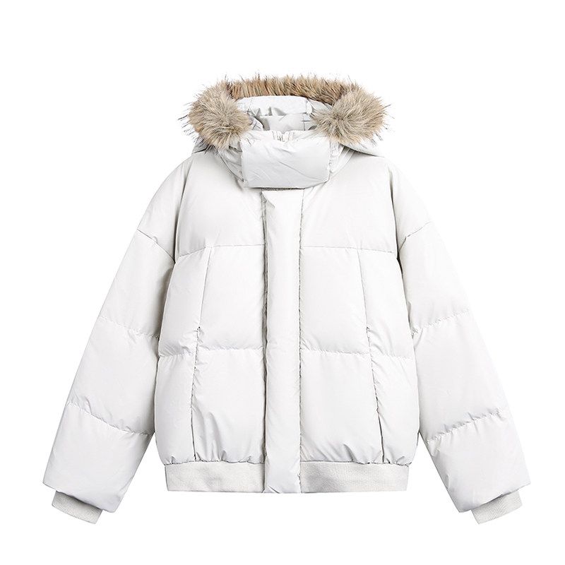 Пуховик Jungle Tiger 90 из белого утиного пуха с меховым воротником для мужчин и женщин, Зимний водоотталкивающий, Утепленный, Защищающий от холода, Свободный пуховик с капюшоном