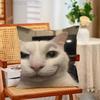 Кошачьи Мемы Смешной Принт Мем Подушка Чехол из Полиэстера для Подарка на День Святого Валентина Домашний Диван Подушка Чехол Декор На заказ
