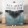 1pc ALL MEN MUST DIE Blanket Lightweight Flannel Throw for Sofa Bed Travel Camping Livingroom Office Couch Chair Digital Printing