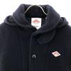 Danton Logo Patch Hooded Melton Wool Coat 36 Navy Made In Japan Men's Used