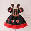 Alice In Wonderland Red Queen Peach Puff Sleeve Cosplay Dress