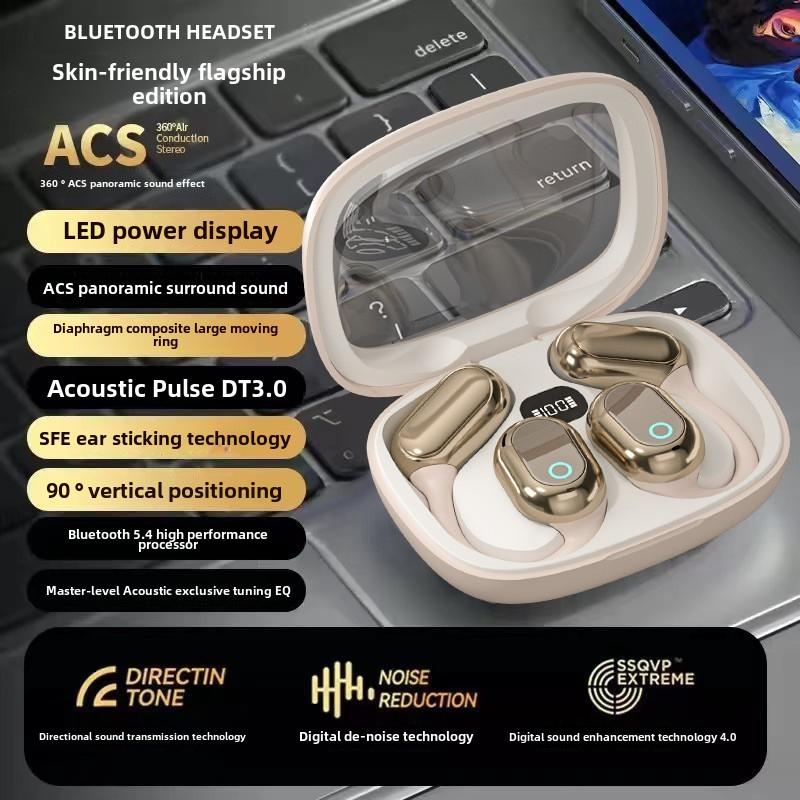 Беспроводные Bluetooth-наушники открытого типа, спортивные наушники TH25/M25 с микрофоном, конструкция с заушной клипсой для надежной посадки, быстрое сопряжение NFC, водонепроницаемость IPX3