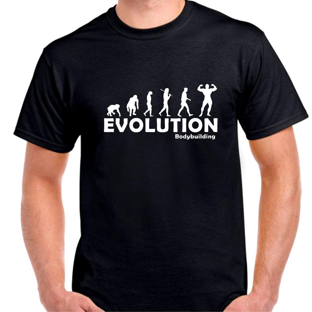 Bodybuilding evolution evolve strong muscles gym workout fight T shirt