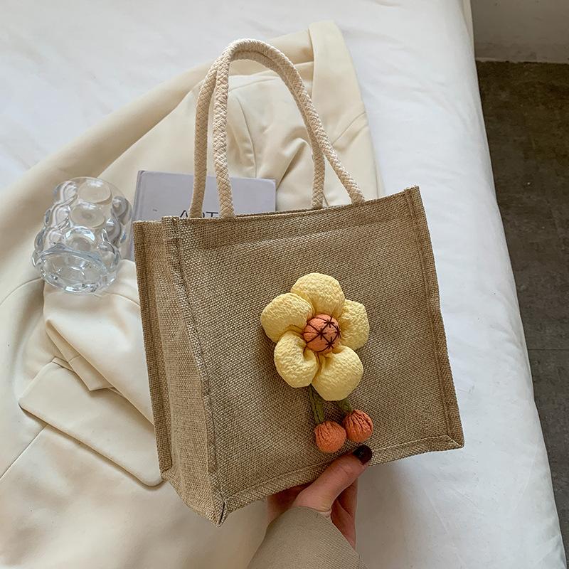 Симпатичные льняные студенческие сумки для риса для женщин, которые ходят на работу и обратно, чтобы хранить ланч-боксы и небольшие сумки для рук
