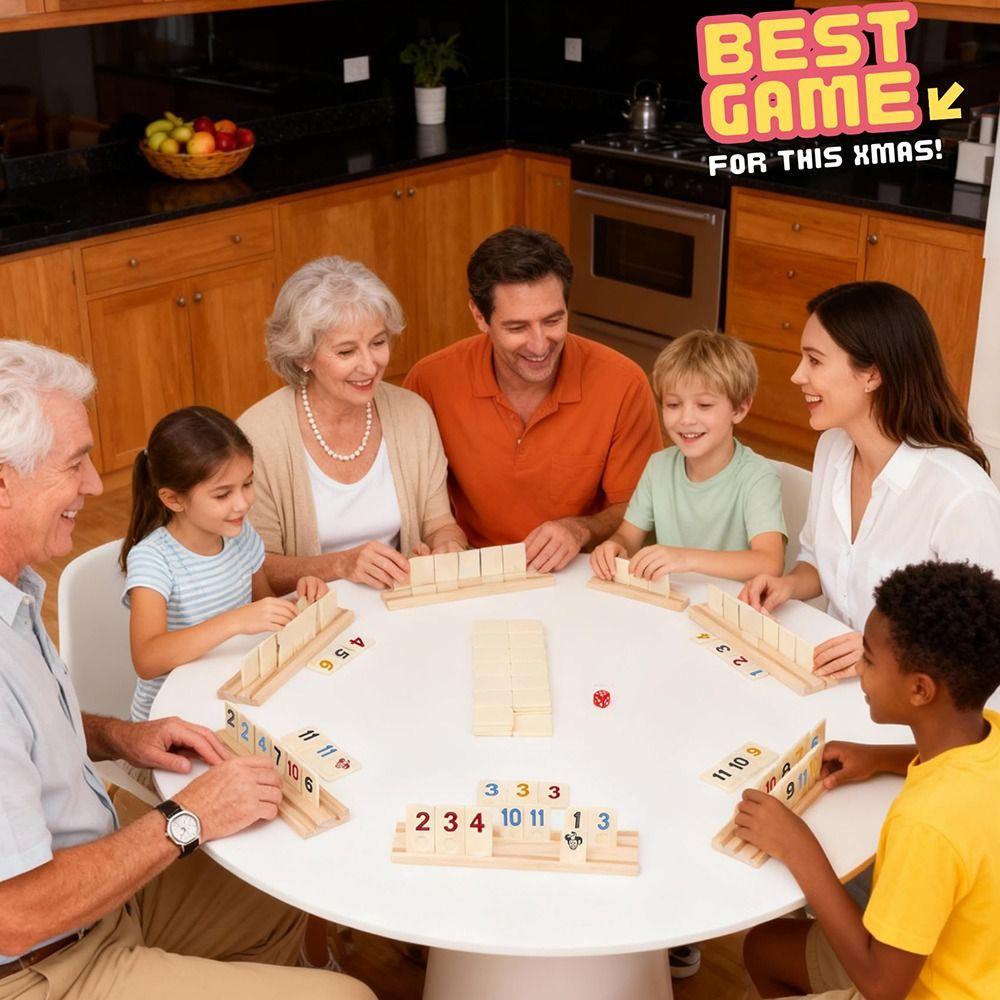 106Pcs Portable Case Rummy Cube Game 106 Tiles Classic Board Game Rummikub Game Family Game
