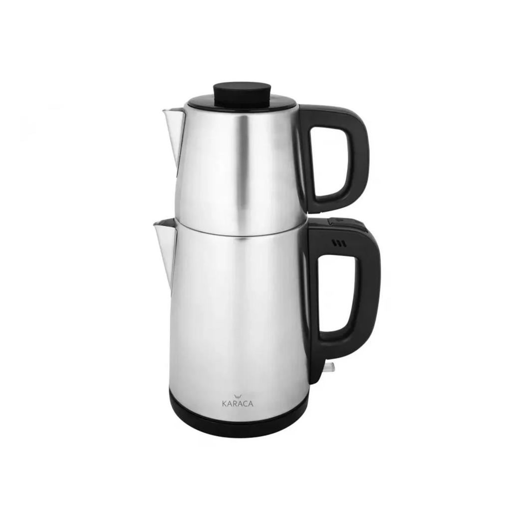 Karaca Чайник 2 в 1, стальной чайник, чайная машина, серебро Inox
