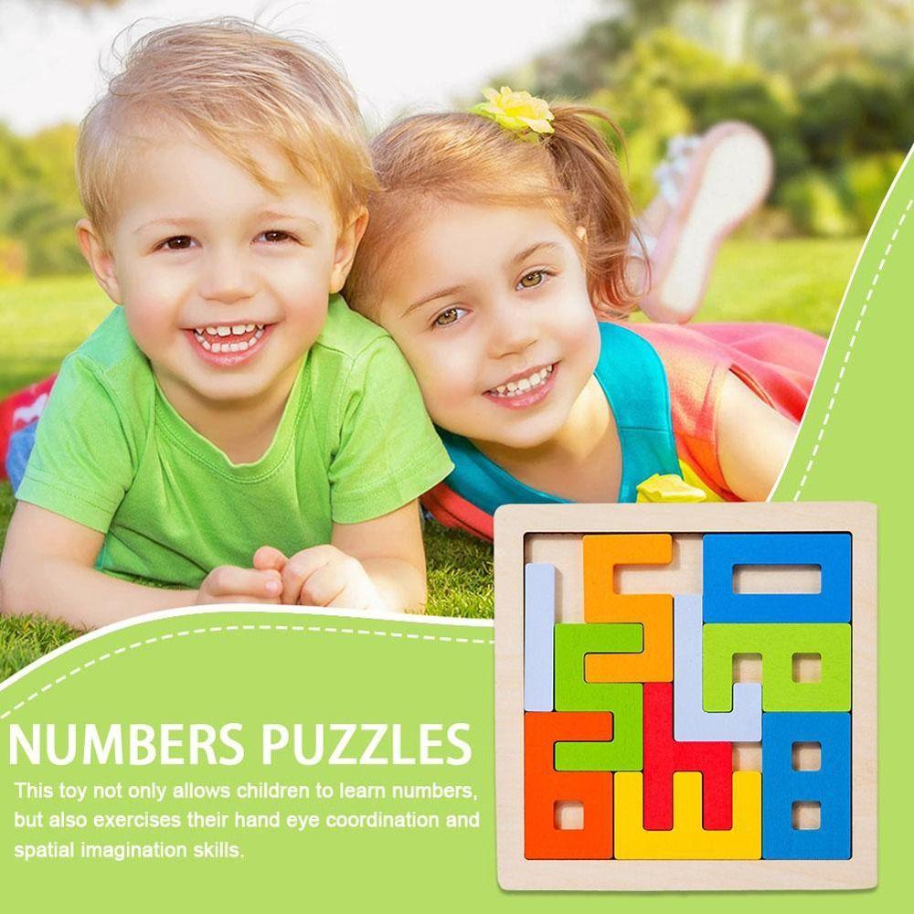Thinking Training Number 3D Wooden Blocks Puzzle Colorful Interesting Parent-child Toy