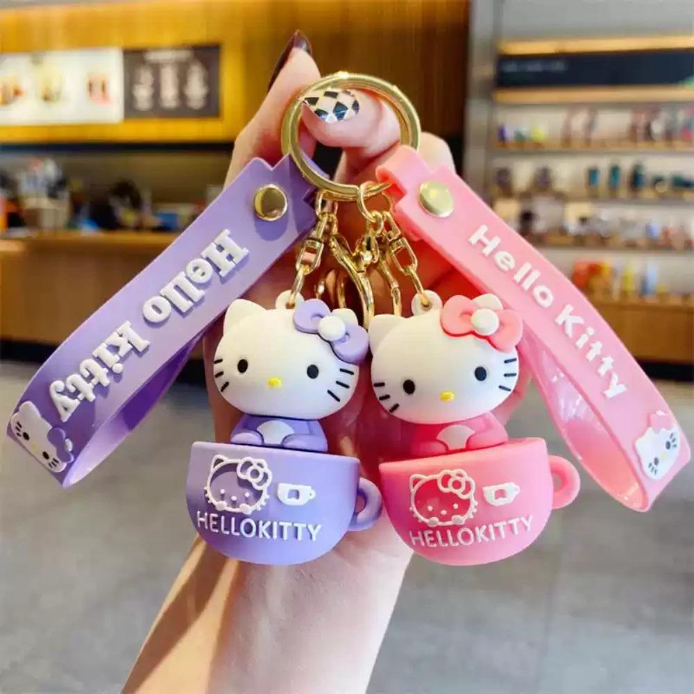Милый Мультяшный Брелок Hello Kitty Брелок-Чашка Брелок для Ключей Автомобиля Женский Девочка Школьная Сумка Сумка на Плечо Ребенок Кавайный Подарок Фестивальные подарки
