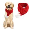 Pet Christmas Knitted Scarf With Fuzzy Pompom Winter Warm Scarf Neck Warmer Bandana For Cats Dogs