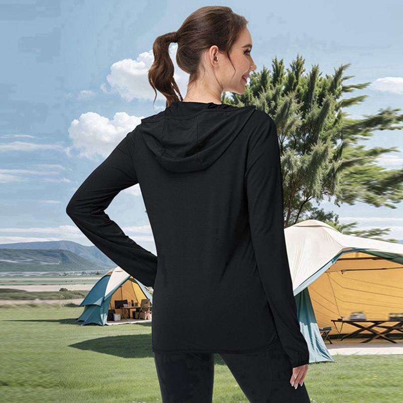 Летний женский кардиган с капюшоном и защитой от солнца UPF50+, солнцезащитное пальто большого размера с длинным рукавом, легкая куртка